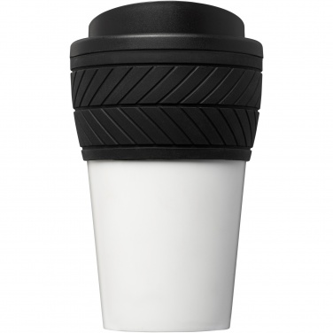 Logotrade Logogeschenke das Foto: Brite-Americano® 350 ml Isolierbecher mit Schutzring Reifen-Design