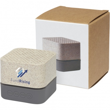 Logotrade Firmengeschenke das Foto: Aira Bluetooth®-Lautsprecher aus Weizenstroh