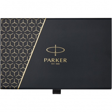 Logotrade Werbeartikel das Foto: Parker IM achromatisches Kugelschreiber- und Tintenroller-Set mit Geschenkbox