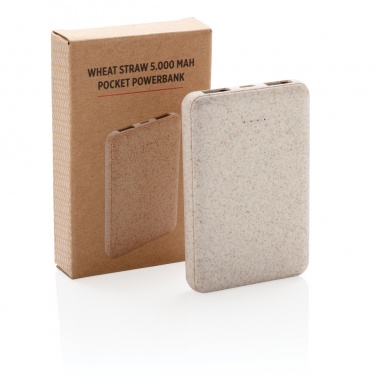 Logotrade Logogeschenke das Foto: Weizenstroh 5.000 mAh Pocket Powerbank