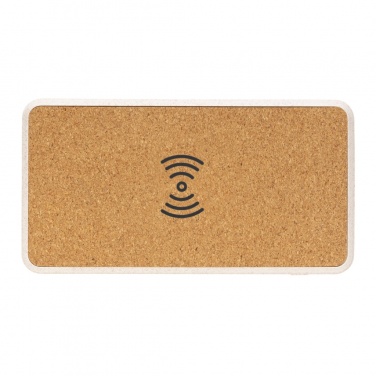 Logotrade Firmengeschenke das Foto: Kork und Weizen 8.000 mAh Wireless Powerbank