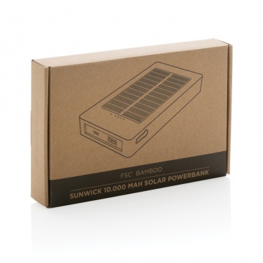 Logotrade Firmengeschenke das Foto: Sunwick 10.000mah Bambus Solar Powerbank