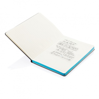 Logotrade Geschäftsgeschenke das Foto: Deluxe Hardcover A5 Notizbuch mit coloriertem Beschnitt