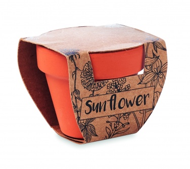Logotrade Werbegeschenke das Foto: Terracotta-Topf Sonnenblume