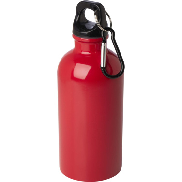 Logotrade Werbegeschenke das Foto: Oregon 400 ml RCS-zertifizierte, einwandige Trinkflasche aus Edelstahl mit Karabinerhaken