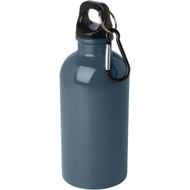 Logotrade Geschäftsgeschenke das Foto: Oregon 400 ml RCS-zertifizierte, einwandige Trinkflasche aus Edelstahl mit Karabinerhaken