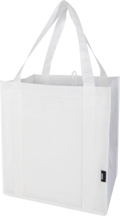 Logotrade Firmengeschenke das Foto: Liberty Tragetasche mit hartem Boden aus recyceltem GRS Non Woven 6 L