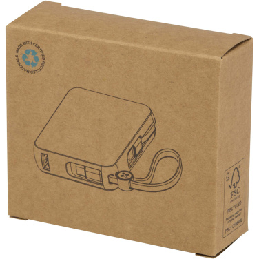 Logotrade Werbeartikel das Foto: Acrux 35 W 10.000 mAh Tablet Powerbank mit integriertem Typ-C-Kabel aus recyceltem Kunststoff