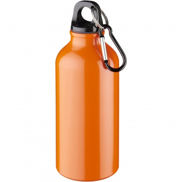 Logo trade promotional gifts picture of: Oregon 400 ml aluminium water bottle with carabiner