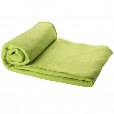 Logo trade promotional merchandise photo of: Huggy fleece plaid blanket with carry pouch