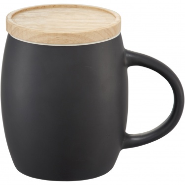 Logo trade corporate gift photo of: Hearth 400 ml ceramic mug with wooden coaster