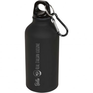 Logotrade promotional gifts photo of: Oregon 400 ml matte water bottle with carabiner