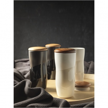 Logo trade promotional merchandise image of: Double-walled ceramic tumbler Reno 370 ml