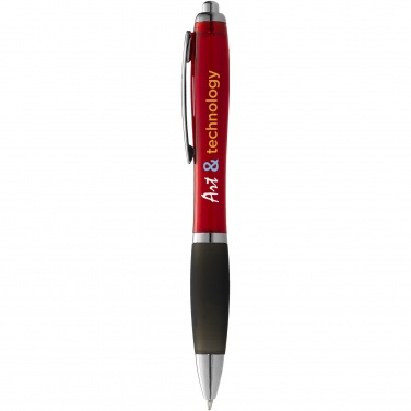 Logo trade promotional merchandise picture of: Nash ballpoint pen coloured barrel and black grip