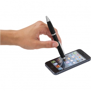 Logo trade promotional gifts image of: Nash coloured stylus ballpoint pen with black grip
