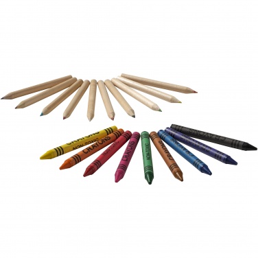 Logo trade promotional merchandise picture of: Lucky 19-piece coloured pencil and crayon set