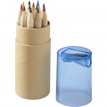 Logo trade promotional merchandise image of: Hef 12-piece coloured pencil set with sharpener
