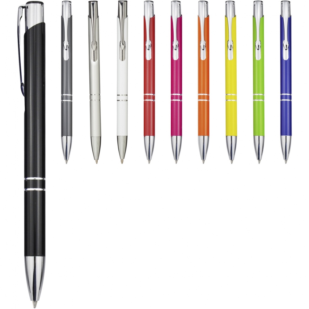 Logo trade promotional giveaways image of: Moneta aluminium click ballpoint pen (black ink)