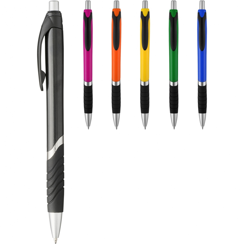Logo trade promotional products image of: Turbo ballpoint pen with rubber grip