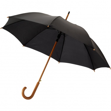 Logo trade promotional giveaways image of: Kyle 23" auto open umbrella wooden shaft and handle