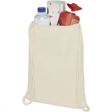 Logo trade promotional giveaways picture of: Oregon 100 g/m² cotton drawstring bag 5L