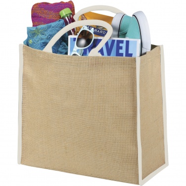 Logo trade business gift photo of: Harry coloured edge jute tote bag 25L