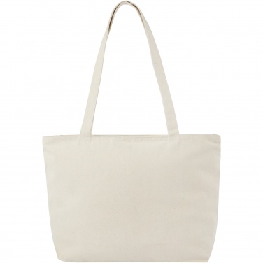 Logo trade advertising product photo of: Ningbo 320 g/m² zippered cotton tote bag 15L