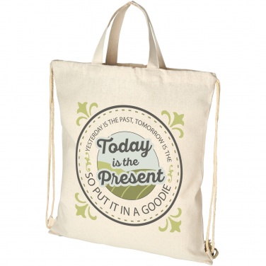 Logo trade promotional merchandise picture of: Pheebs 210 g/m² recycled drawstring bag 6L