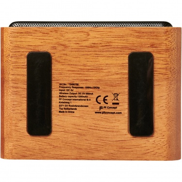 Logo trade promotional giveaway photo of: Wooden 3W speaker with wireless charging pad