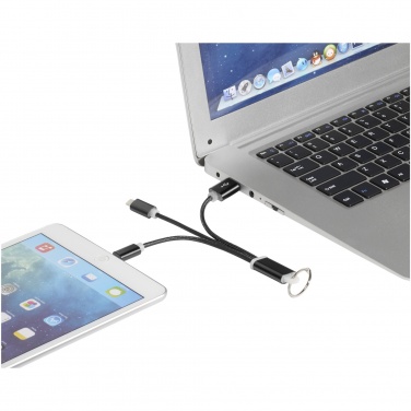 Logotrade promotional item picture of: Metal 3-in-1 charging cable with keychain