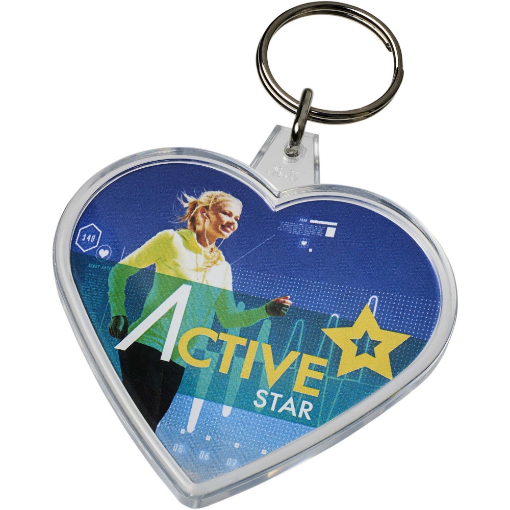 Logo trade promotional gift photo of: Combo heart-shaped keychain