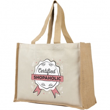 Logotrade promotional merchandise image of: Varai 320 g/m² canvas and jute shopping tote bag 23L