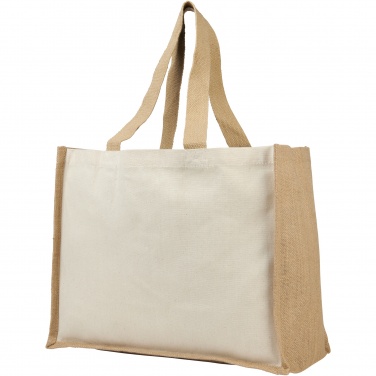 Logo trade promotional giveaway photo of: Varai 320 g/m² canvas and jute shopping tote bag 23L