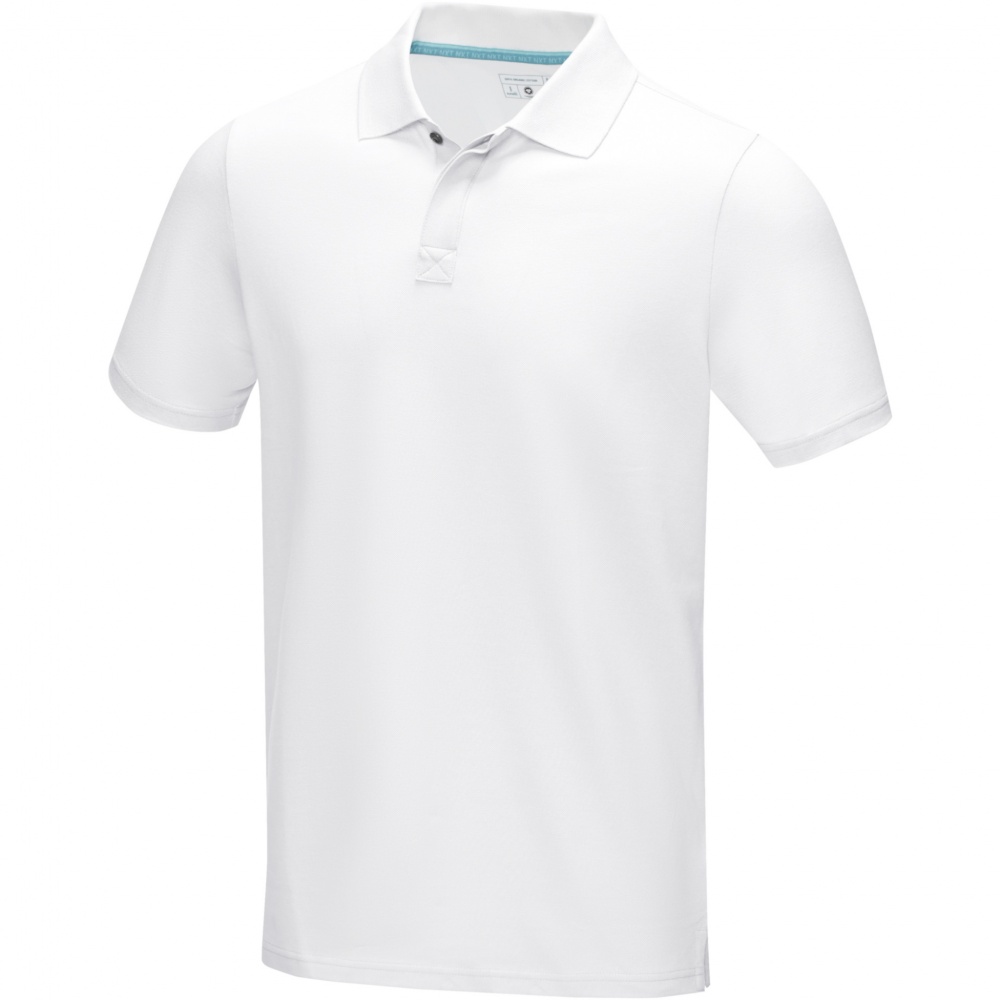Logo trade business gifts image of: Graphite short sleeve men’s organic polo