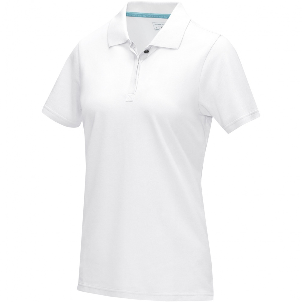 Logo trade promotional giveaway photo of: Graphite short sleeve women’s organic polo