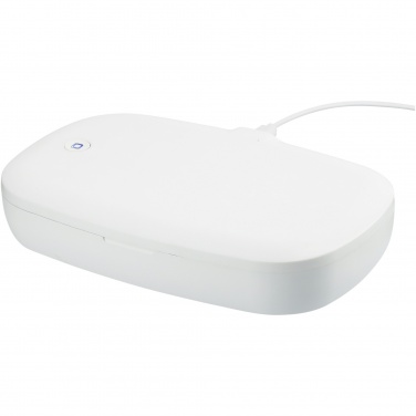 Logo trade promotional merchandise picture of: Capsule UV smartphone sanitizer with 5W wireless charging pad