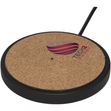 Logo trade promotional giveaways image of: Kivi 10W limestone/cork wireless charging pad