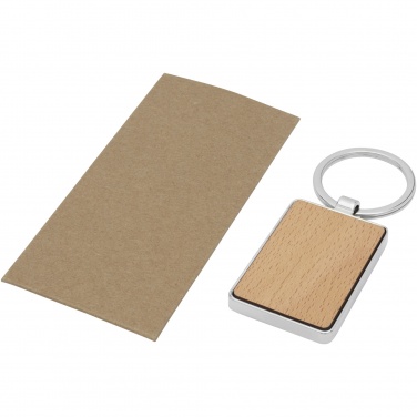 Logotrade corporate gift picture of: Mauro beech wood rectangular keychain
