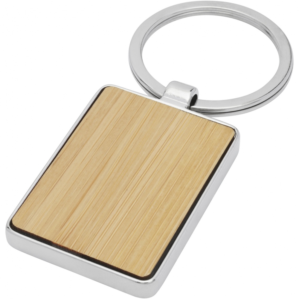 Logo trade corporate gifts picture of: Neta bamboo rectangular keychain