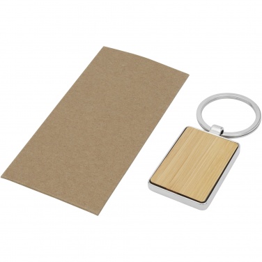 Logo trade advertising products image of: Neta bamboo rectangular keychain