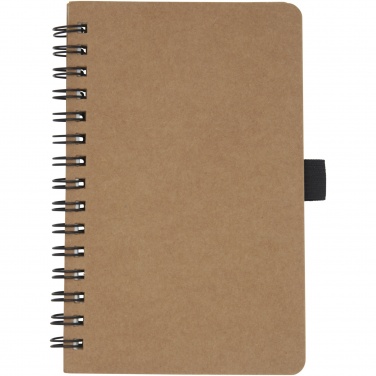 Logotrade business gift image of: Cobble A6 wire-o recycled cardboard notebook with stone paper