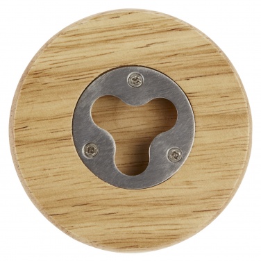 Logotrade promotional item image of: Scoll wooden coaster with bottle opener
