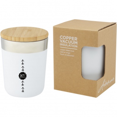 Logo trade promotional gifts image of: Lagan 300 ml stainless steel tumbler with bamboo lid