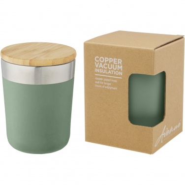 Logo trade advertising products image of: Lagan 300 ml stainless steel tumbler with bamboo lid