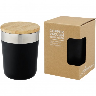 Logo trade promotional giveaways image of: Lagan 300 ml stainless steel tumbler with bamboo lid