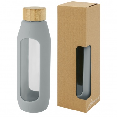Logotrade promotional product image of: Tidan 600 ml borosilicate glass bottle with silicone grip