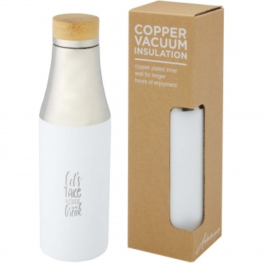 Logo trade advertising product photo of: Hulan 540 ml copper vacuum insulated stainless steel bottle with bamboo lid