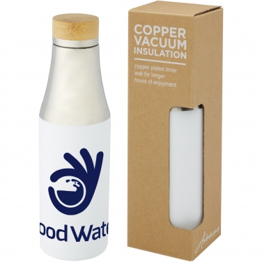 Logo trade promotional gifts picture of: Hulan 540 ml copper vacuum insulated stainless steel bottle with bamboo lid