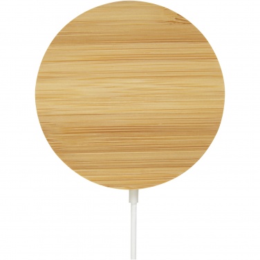 Logo trade promotional merchandise photo of: Atra 10W bamboo magnetic wireless charging pad