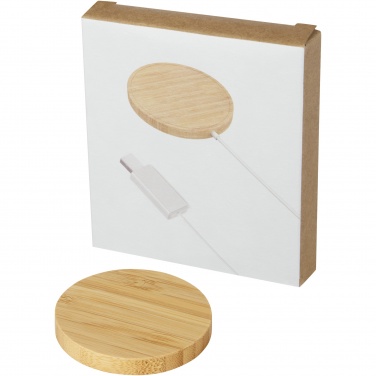 Logotrade advertising product picture of: Atra 10W bamboo magnetic wireless charging pad